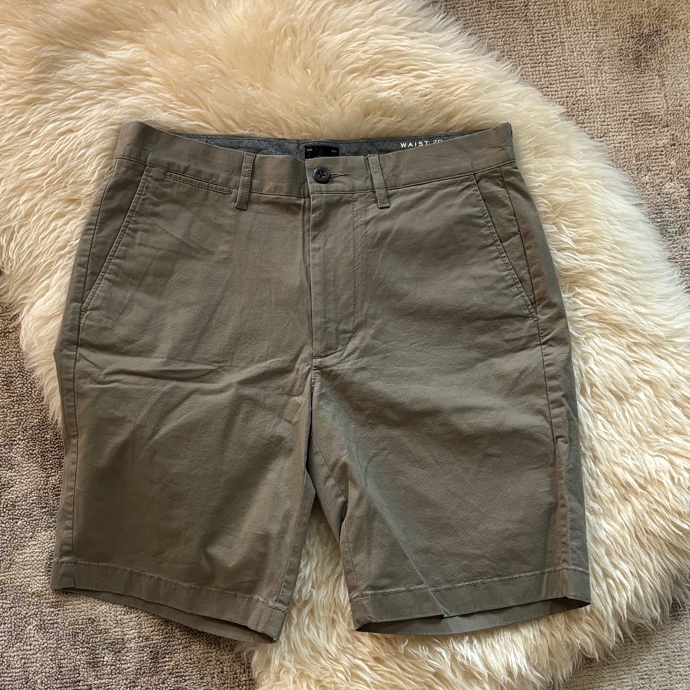 J. Crew Olive Flat Front Shorts 9’’ inseam